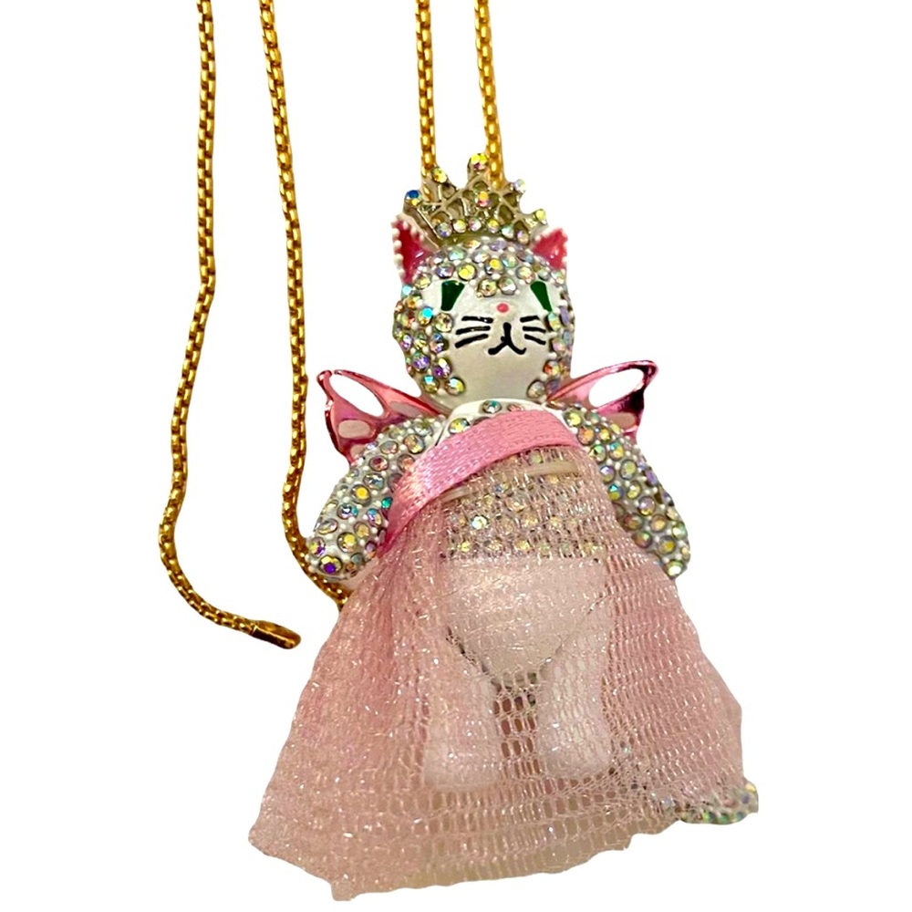 New BETSEY JOHNSON Cat Fairy Stud necklace - Picture 6 of 8